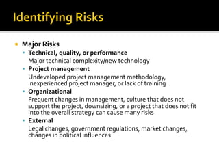 Technical Risk Project Management Information Technology Project Management | PPSX