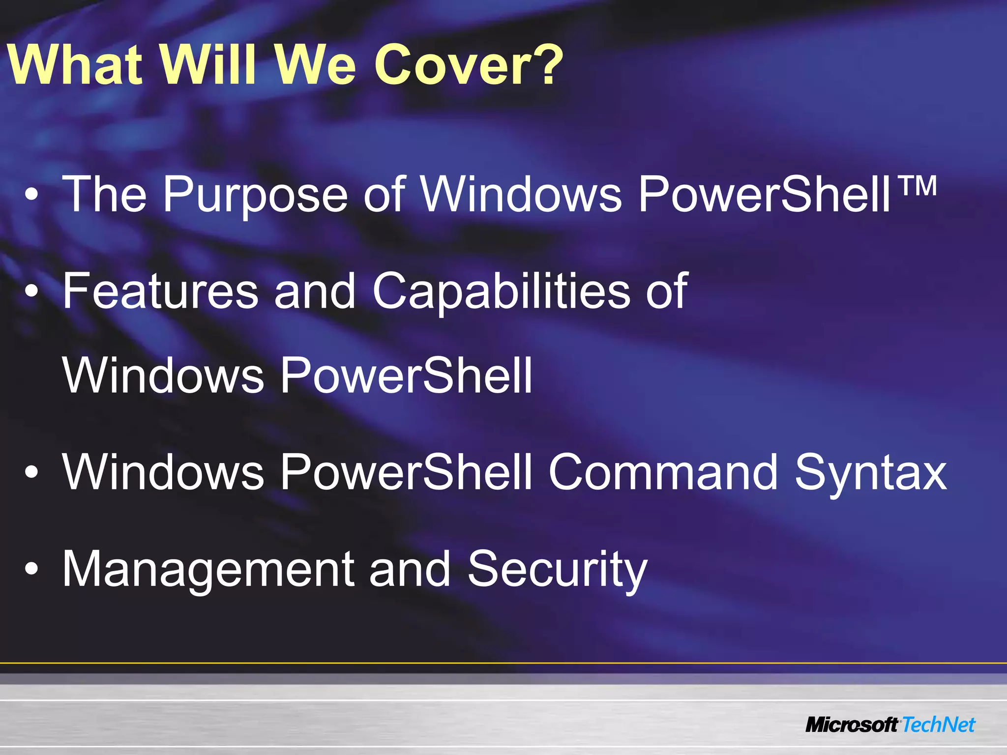 Introduction To Windows Power Shell | PPTX | IT and Internet Support ...