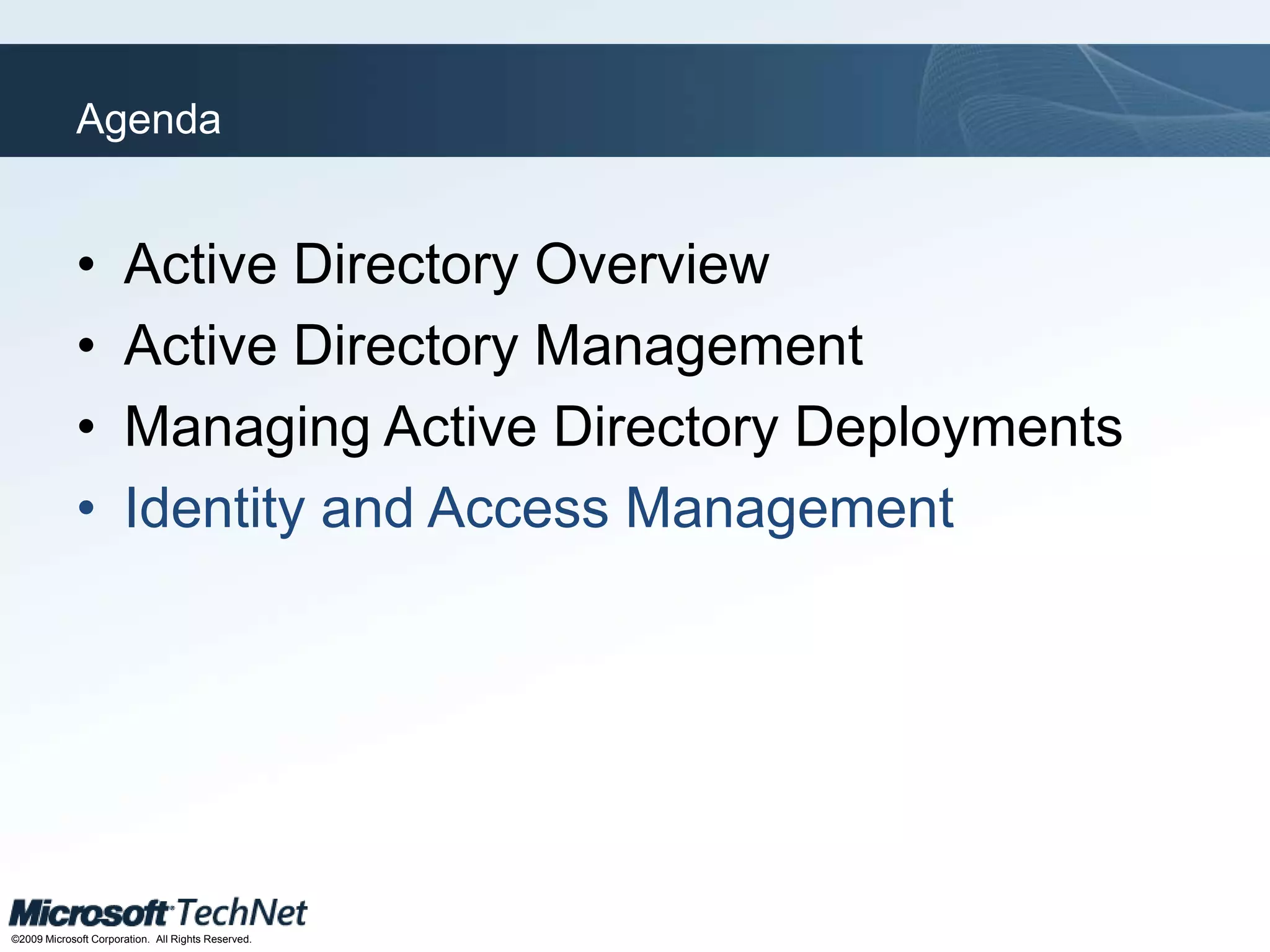 Active Directory Recycle Bin—NotesReduces Downtime and EffortAD Objects Are PreservedFunctional for AD DS and AD LDSUse LDP.exe  or Windows PowerShell CmdletsSetup RequirementsAdprep must be used for Windows Server 2003 and Windows Server 2008 forestAll domain controllers in your Active Directory forest are running Windows Server 2008 R2Raise the functional level of your Active Directory forest to Windows Server 2008 R2The process of enabling Active Directory Recycle Bin is irreversible. After you enable Active Directory Recycle Bin in your environment, you cannot disable it.