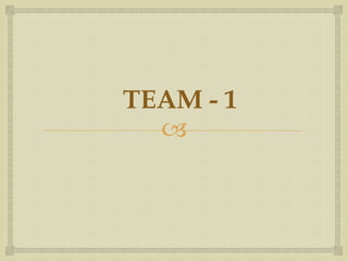 
TEAM - 1
 