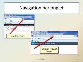 Navigation par onglet
@telier 2016 60
 