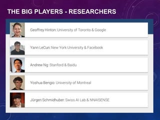 THE BIG PLAYERS - RESEARCHERS
 