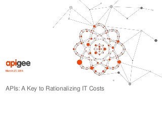 March 27, 2014
APIs: A Key to Rationalizing IT Costs
 