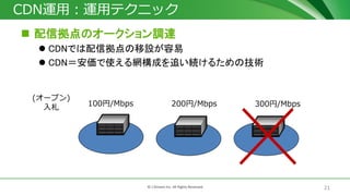 21? J-Stream Inc. All Rights Reserved.
CDN\ã\åƥ˥å
? ŒΥ`{_
? CDNǤŒO
? CDNʹWɤ׷A뤿μg
100/Mbps 200/Mbps 300/Mbps
(`ץ)

 