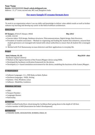 IT Resume | PDF