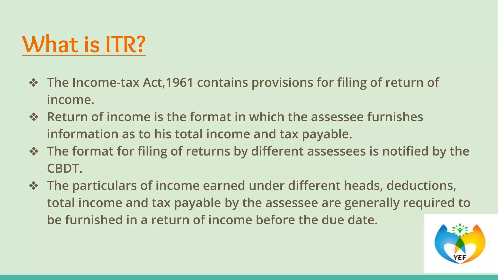 ITR filing ( Income Tax Return)
