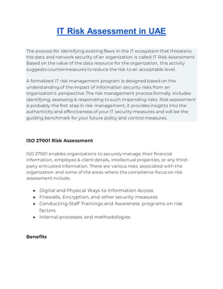 It risk assessment in uae | DOCX