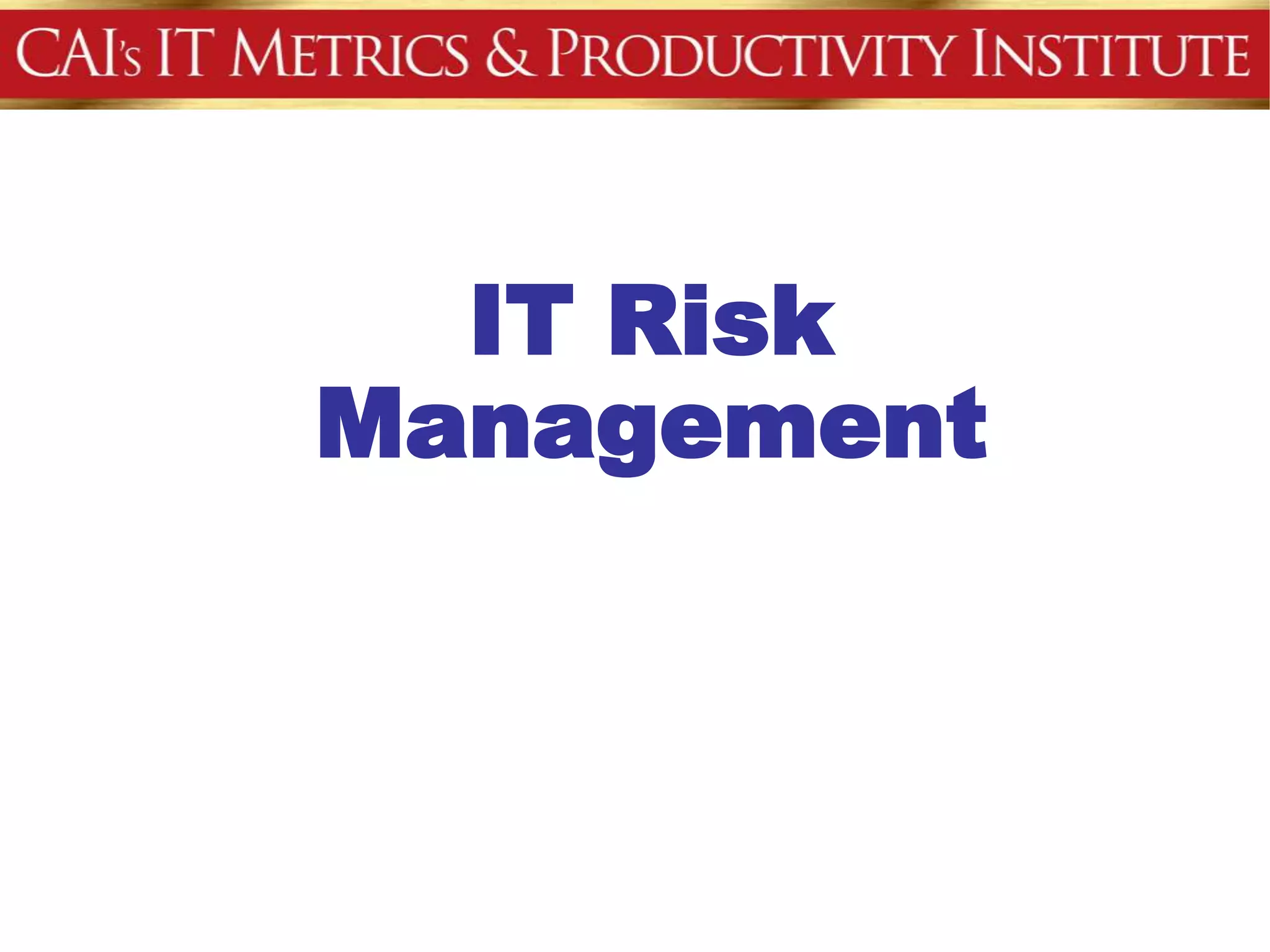 IT Risk
Management
 