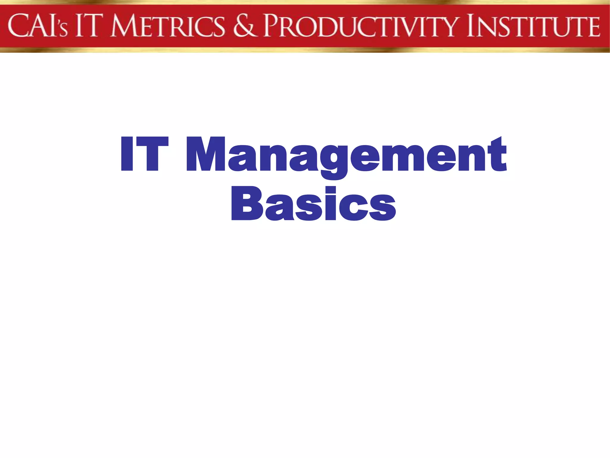 IT Management
    Basics
 