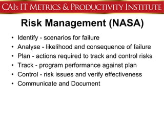 Project Risk Management Nasa IT Risk Management | PPTX