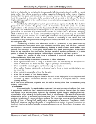 I troduction to Social Work Handout and practice | PDF