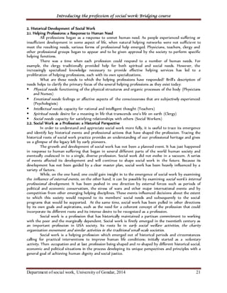 I troduction to Social Work Handout and practice | PDF