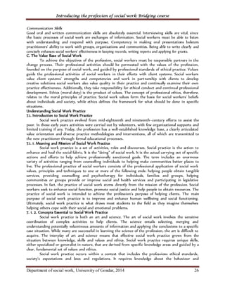 I troduction to Social Work Handout and practice | PDF