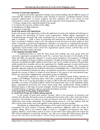 I troduction to Social Work Handout and practice | PDF