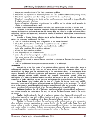 I troduction to Social Work Handout and practice | PDF