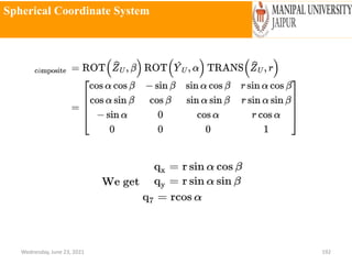Spherical Coordinate System
Wednesday, June 23, 2021 192
 