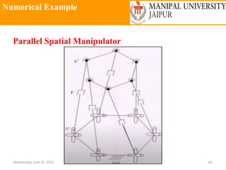 Numerical Example
Wednesday, June 23, 2021 63
Parallel Spatial Manipulator
 