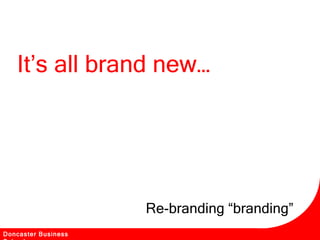 It’s all brand new… Re-branding “branding” Doncaster Business School 