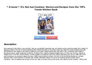 *-E-book-* It's Not Just Cookies: Stories and Recipes from the Tiff’s
Treats Kitchen Epub
Boy meets girl. Boy falls in love with girl. And, on one fateful December day, girl stands up boy and then bakes him a batch of apology cookies. The rest is history.Building Tiff’s Treats has been a love story unlike any other for these husband-and-wife entrepreneurs who began a two-person operation from their college apartment and grew it into a business that employs thousands and is worth hundreds of millions of dollars.Their highly anticipated debut book, It’s Not Just Cookies: Stories & Recipes From The Tiff’s Treats Kitchen, invites readers to experience just how Tiffany standing Leon up on a date led to the pair creating an on-demand, baked-to-order, WARM cookie delivery brand--the first of its kind.What started as a simple apology with a warm batch of chocolate chip cookies ultimately became a way of connecting people through warm moments. "We’ve realized that we get a front-row seat to human nature at its best, with cookies as the conduit," Tiffany and Leon say. "And we’re excited to share some of these stories."They’re also excited to share RECIPES!For the first time ever, It’s Not Just Cookies is releasing fan-favorite cookie recipes, complete with full-page, full-color photos, so readers can bake Tiff’s Treats at home!In the book, you’ll also read about the:Highs and lows of 20 years of entrepreneurship--while being married to your business partnerGuiding principles Tiffany and Leon have used to overcome adversityLessons they’ve learned along the way--mostly the hard wayInspiration that will help you find your own sweet success.Early on, Tiff’s Treats co-founders Tiffany and Leon Chen remember being asked the critical question: "What are you going to do, bake cookies for the rest of your life?"Yes, the answer is absolutely "yes." And so much more.So, grab a cookie or three, follow Tiffany and Leon’s amazing journey, and create some warm moments of your own!
Description
Boy meets girl. Boy falls in love with girl. And, on one fateful December day, girl stands up boy and then bakes him a batch of
apology cookies. The rest is history.Building Tiff’s Treats has been a love story unlike any other for these husband-and-wife
entrepreneurs who began a two-person operation from their college apartment and grew it into a business that employs
thousands and is worth hundreds of millions of dollars.Their highly anticipated debut book, It’s Not Just Cookies: Stories &
Recipes From The Tiff’s Treats Kitchen, invites readers to experience just how Tiffany standing Leon up on a date led to the
pair creating an on-demand, baked-to-order, WARM cookie delivery brand--the first of its kind.What started as a simple
apology with a warm batch of chocolate chip cookies ultimately became a way of connecting people through warm
moments. "We’ve realized that we get a front-row seat to human nature at its best, with cookies as the conduit," Tiffany and
 