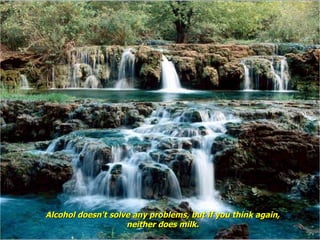 Alcohol doesn't solve any problems, but if you think again, neither does milk. 