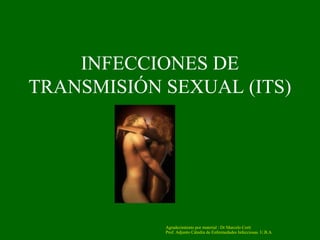 INFECCIONES DE
TRANSMISIÓN SEXUAL (ITS)




            Agradecimiento por material : Dr Marcelo Corti
            Prof. Adjunto Cátedra de Enfermedades Infecciosas. U.B.A.
 