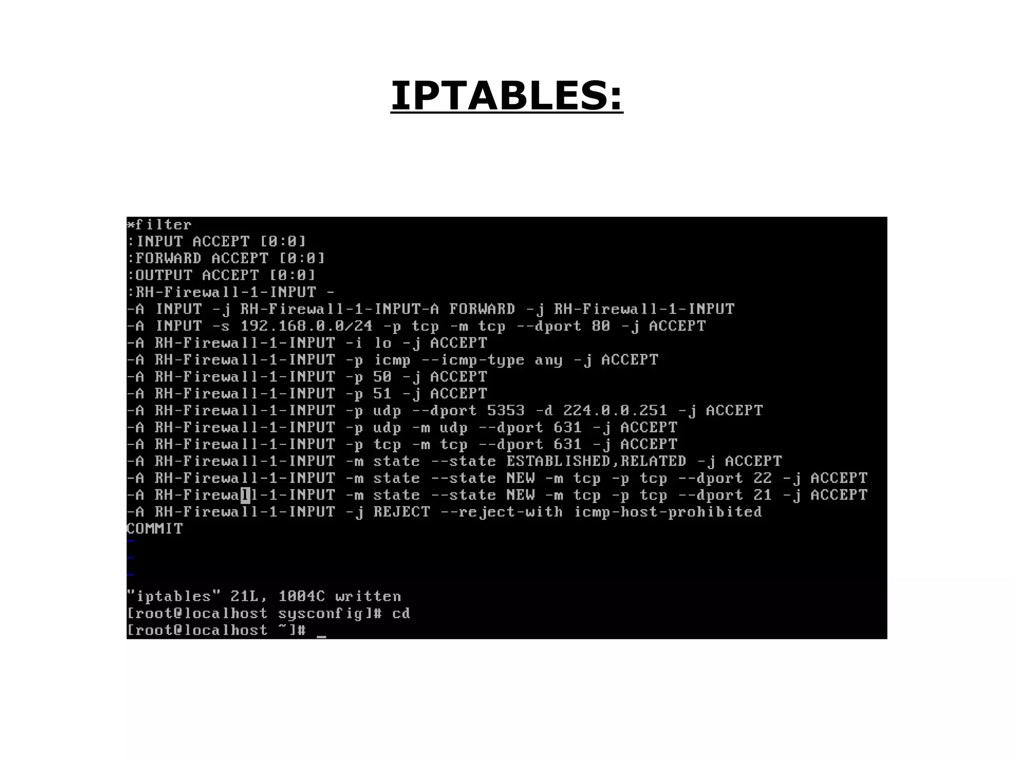 IPTABLES: 