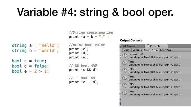 Lecture 2: C# Programming for VR application in Unity