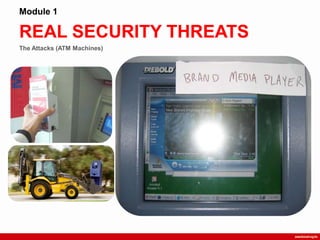 The Attacks (ATM Machines)
REAL SECURITY THREATS
Module 1
 