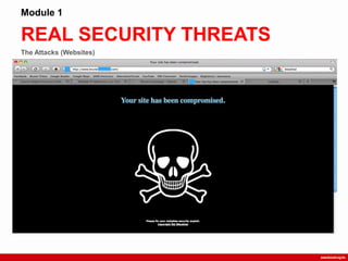 The Attacks (Websites)
REAL SECURITY THREATS
Module 1
 
