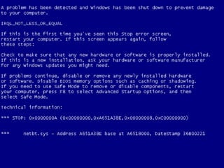 SPYWARE
Module 3
+ Software that collects information about you.
+ Related to ADWARE = „Advertising Software‟
+ Example: Toolbar programs
- Once the toolbar program is installed, it can collect anything it wants to.
- Record websites, names & passwords
+ Even if you remove them, they leave “bread crumbs” so that they re-install
themselves.
 
