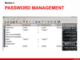 PASSWORD MANAGEMENT
Module 3
 