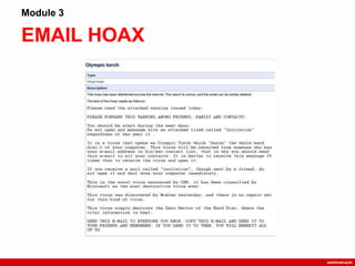 EMAIL HOAX
Module 3
 