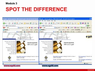 SPOT THE DIFFERENCE
Module 3
www.eqold.com www.egold.com
 