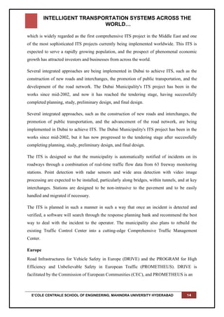 Intelligent Transportation Systems across the world | PDF