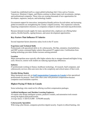 IT Salary Benchmarks in Canada for 2026 - What Are Top Roles Really ...