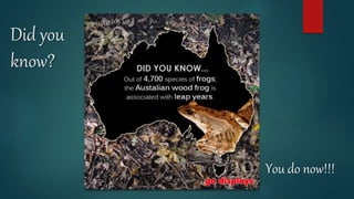 Did you
know?
You do now!!!
 