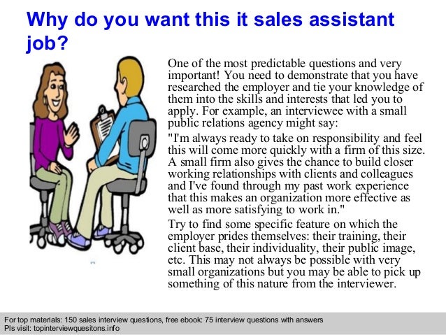 It sales assistant interview questions and answers