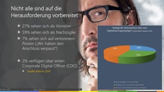 27% sehen sich als Vorreiter
59% sehen sich als Nachzügler
7% sehen sich auf verlorenem
Posten („Wir haben den
Anschluss verpasst“)
2% verfügen über einen
Corporate Digital Officer (CDO)
Quelle: Bitkom 2016
© vibrio 2017 http://vibrio.eu 23
Nicht alle sind auf die
Herausforderung vorbereitet
 