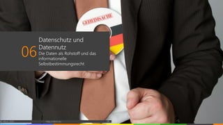06
Datenschutz und
Datennutz
Die Daten als Rohstoff und das
informationelle
Selbstbestimmungsrecht
© vibrio 2017 http://vibrio.eu 28
 