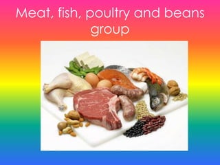 Meat, fish, poultry and beans
group
 