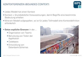 19.04.2016 //// Seite 48WPS - Workplace Solutions GmbH
KONTEXTGRENZEN (BOUNDED CONTEXT)
 Jedes Modell hat einen Kontext
...