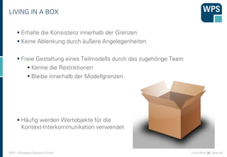 19.04.2016 //// Seite 49WPS - Workplace Solutions GmbH
LIVING IN A BOX
 Erhalte die Konsistenz innerhalb der Grenzen
 Ke...