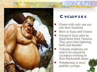 Define Cyclops greek mythology | PPT