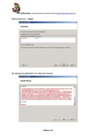 ITSanchez - Micgracion OCS 2007 R2 a Lync 2010