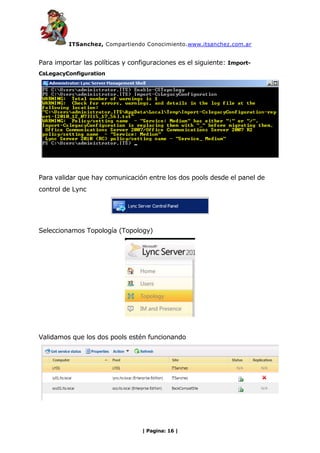 ITSanchez - Micgracion OCS 2007 R2 a Lync 2010