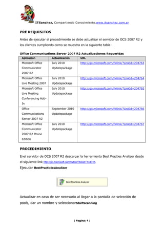 ITSanchez - Micgracion OCS 2007 R2 a Lync 2010