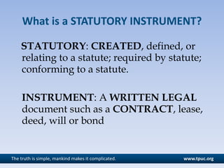 Statutor Instruments Its An Illusion Presatation | PPTX