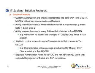 SAP Material Batch Master Change Control Solution | PDF