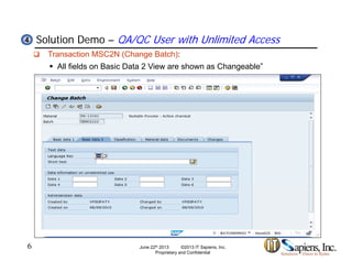 SAP Material Batch Master Change Control Solution | PDF
