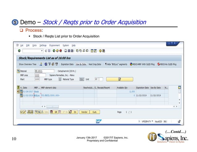 SAP Customer Specific Product Reservation